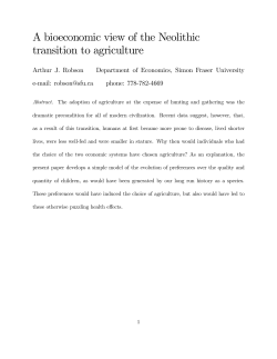 A bioeconomic view of the Neolithic transition to agriculture
