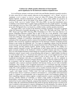 Evidence for syllable quantity distinctions in Proto