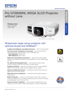 Pro G7000WNL WXGA 3LCD Projector without Lens