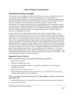 Inquiry Topic- Consumerism
