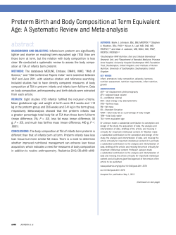 Preterm Birth and Body Composition at Term Equivalent Age: A