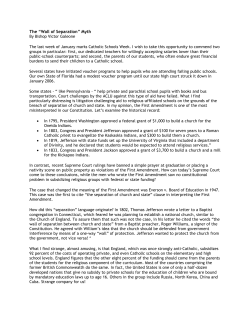 The &ldquo;Wall of Separation&rdquo; Myth