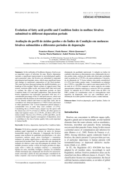 Evolution of fatty acid profile and Condition Index in mollusc bivalves