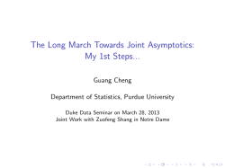 The Long March Towards Joint Asymptotics: My 1st Steps