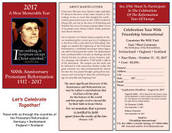500th Anniversary Protestant Reformation