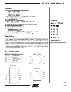 AT24C01A/02/04/08/16 - 2-Wire Serial CMOS E2PROM 1K (128 x 8