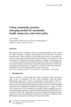 Urban community gardens: emerging models for