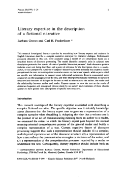 Literary expertise in the description of a fictional narrative