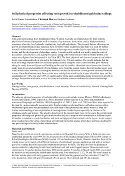 Soil physical properties affecting root growth in rehabilitated gold