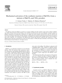 Mechanical activation of the synthesis reaction of