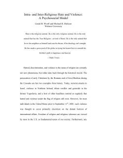 Intra and Inter religious hate and viol