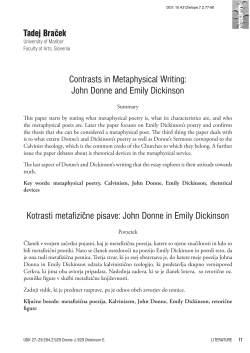 Tadej Braček: Contrasts in Metaphysical Writing