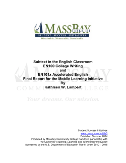 College Writing EN100 and Accelerated English EN101x Report