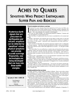 Aches to Quakes - Nexus Magazine