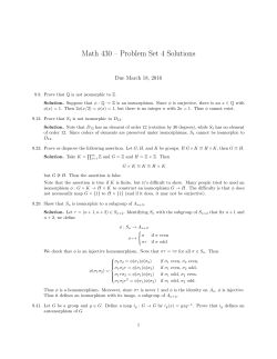 Math 430 &ndash; Problem Set 4 Solutions