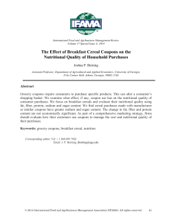 The Effect of Breakfast Cereal Coupons on the Nutritional
