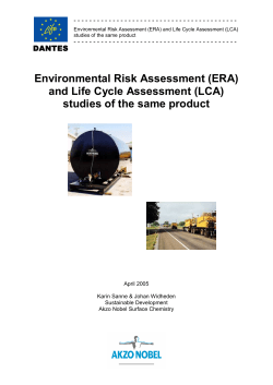 LCA and ERA of the same product