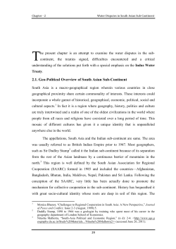 2.1. Geo-Political Overview of South Asian Sub