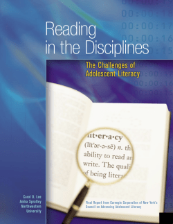 Reading in the Disciplines0