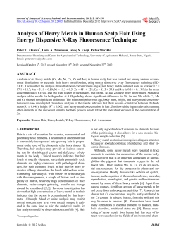 Analysis of Heavy Metals in Human Scalp Hair Using Energy