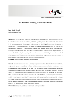 The Resistance of Poetry / Resistance in Poetry1