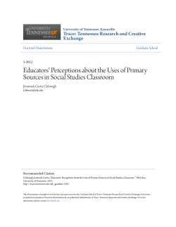 Educators` Perceptions about the Uses of Primary Sources in Social
