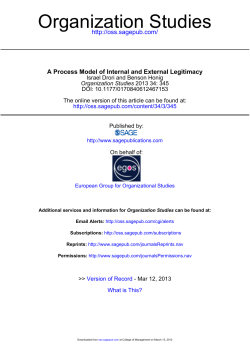 A Process Model of Internal and External Legitimacy