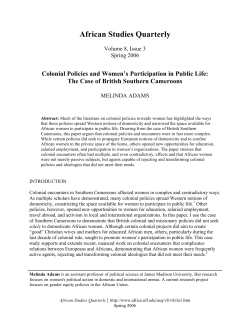 Colonial Policies and Women`s Participation in Public Life: The