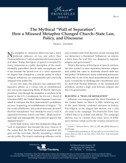 The Mythical &ldquo;Wall of Separation&rdquo;: How a Misused Metaphor