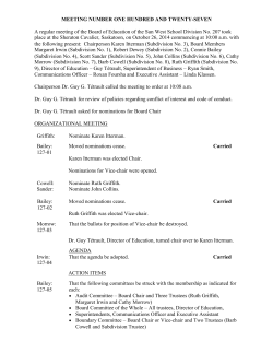 MEETING NUMBER FIFTEEN - Sun West School Division