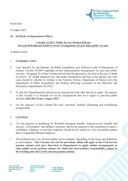 Public Service Pension Reform: Revised ill-health