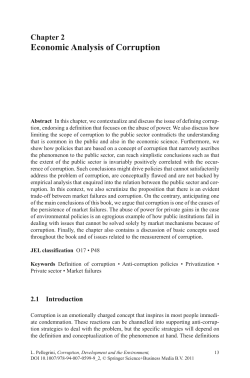 Economic Analysis of Corruption