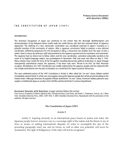 The Constitution of Japan - Asia for Educators