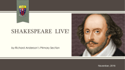 shakespeare live! - Colegio Richard Anderson