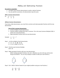 Adding and Subtracting Fractions