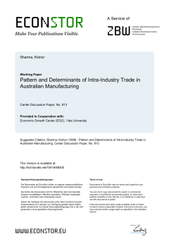 pattern and determinants of intra-industry trade in australian
