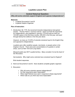 Loyalist Lesson plan