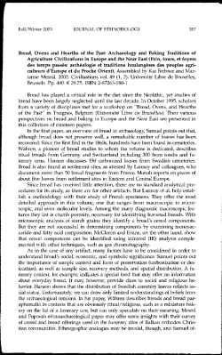 Fall/Winter 2003 Bread, Ovens and Hearths of the Past: Archaeology