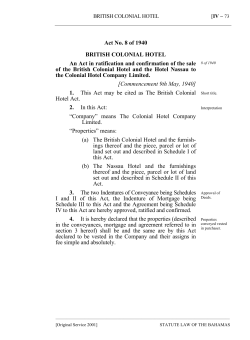 The British Colonial Hotel Act