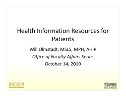 Health Information Resources for Patients