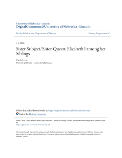 Sister-Subject/Sister-Queen: Elizabeth I among her Siblings