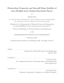 Photovoltaic Properties and Size-pH Phase Stability of Iron Disulfide
