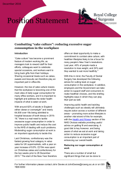 Combatting cake culture: reducing excessive sugar consumption in