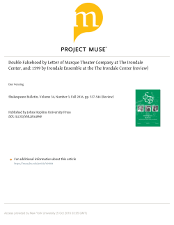 Shakespeare Bulletin review