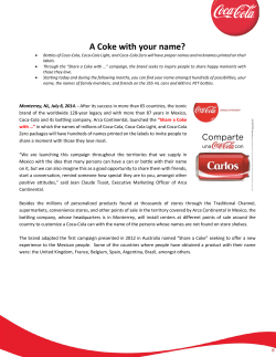 A Coke with your name?