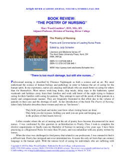 book review: &ldquo;the poetry of nursing&rdquo;