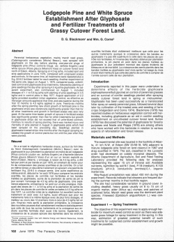 Lodgepole Pine and White Spruce Establishment After