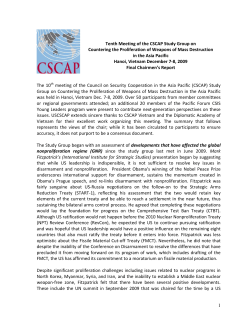 1 Tenth Meeting of the CSCAP Study Group on Countering the