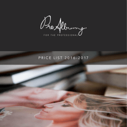 ProAlbums 2017 price list