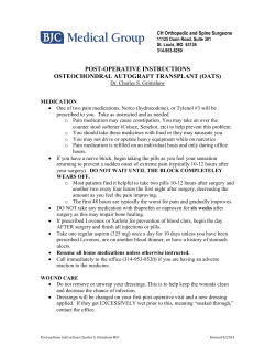 Post-Op Instructions for OATS Procedure